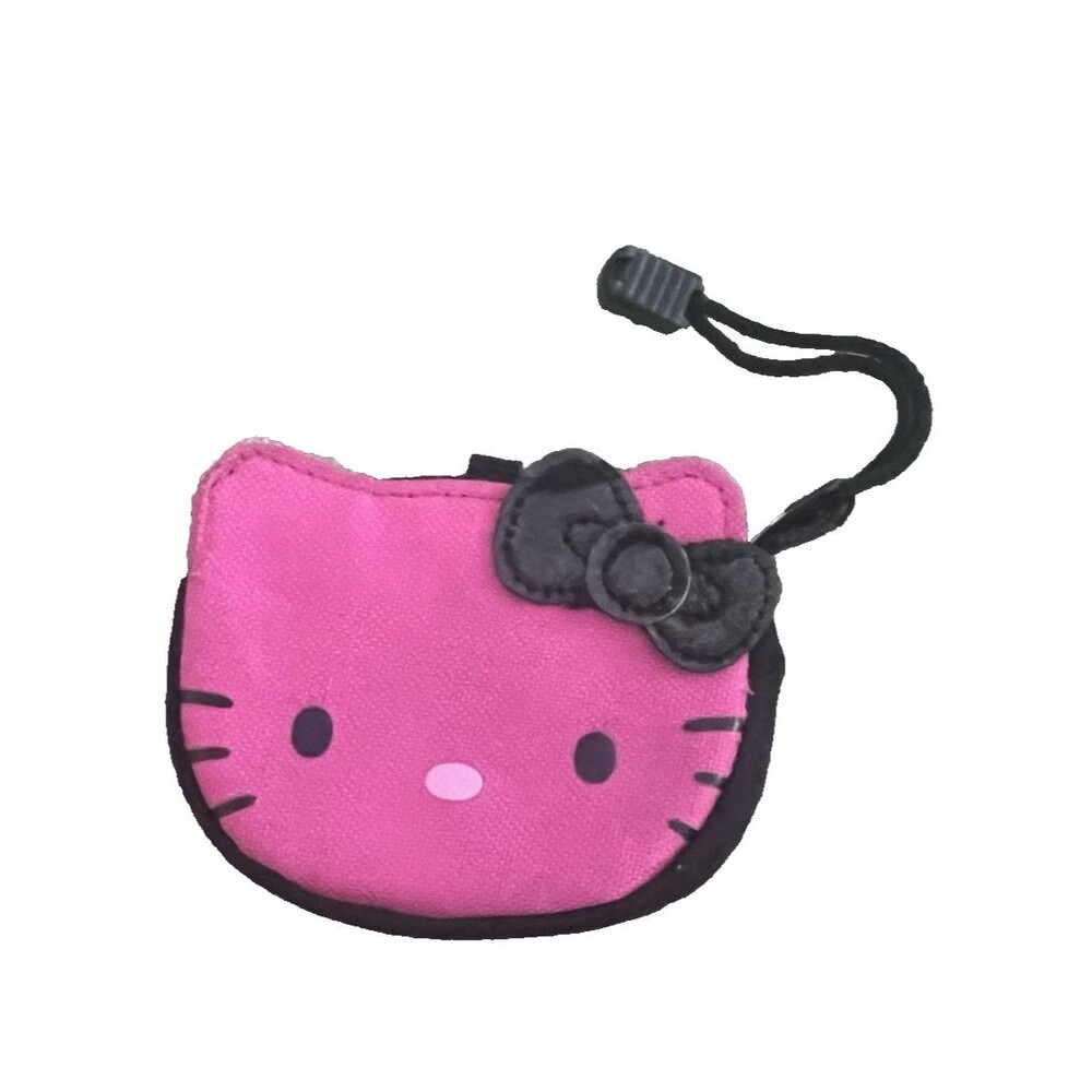 Hello Kitty Face Shaped Pink Zipper Change Coin Bag Purse Pouch Wristlet 2012